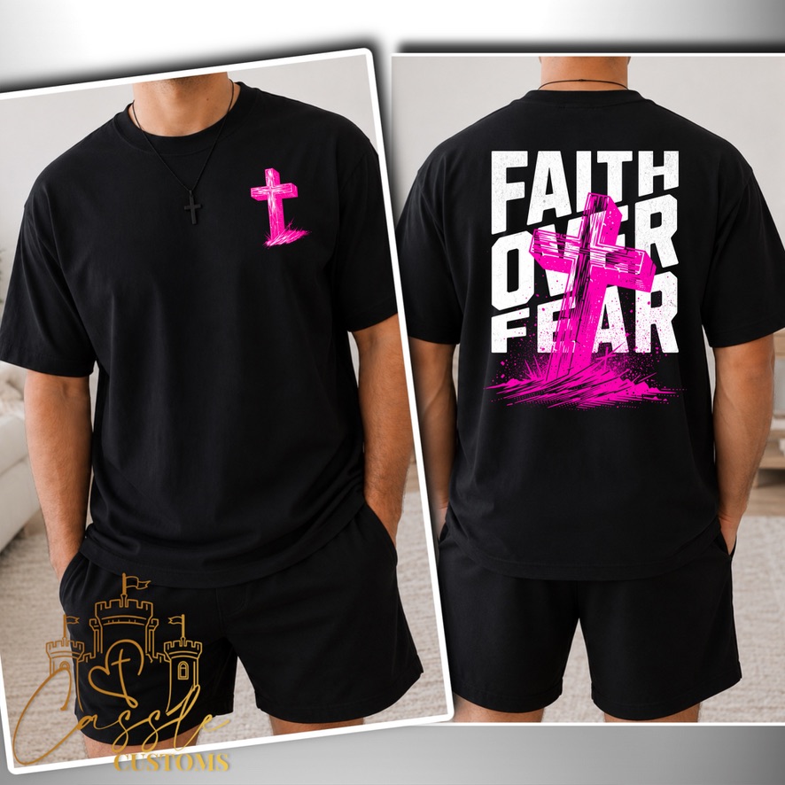 Faith Over Fear Pink Cross ✝️